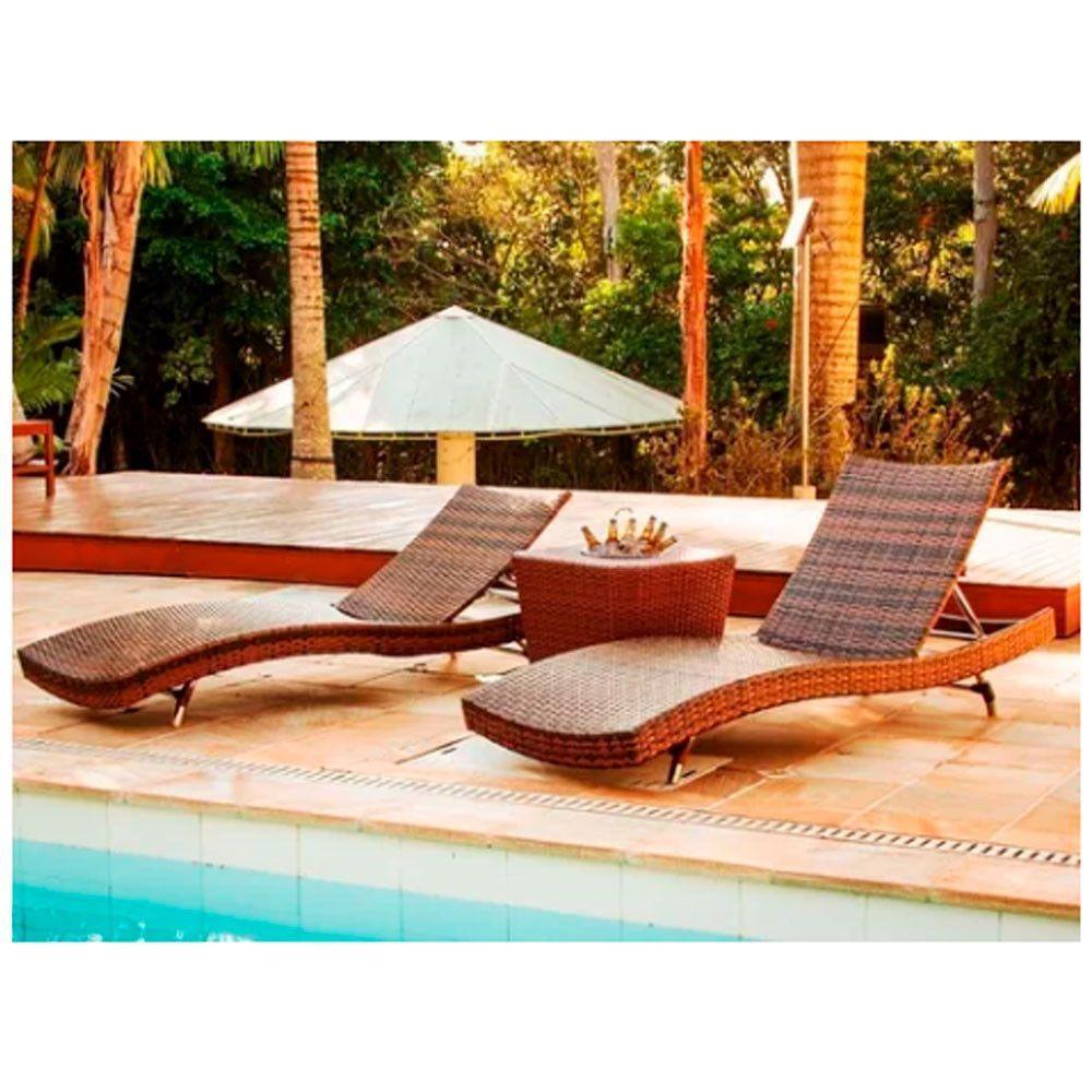 Kit 2 Espreguiçadeiras Bona E Mesa Grécia  Pedra Ferro - 7