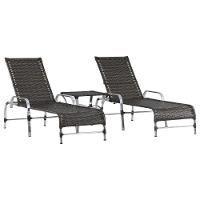 Kit 2 Espreguiçadeiras Catar E Mesa Garden  Pedra Ferro - 1