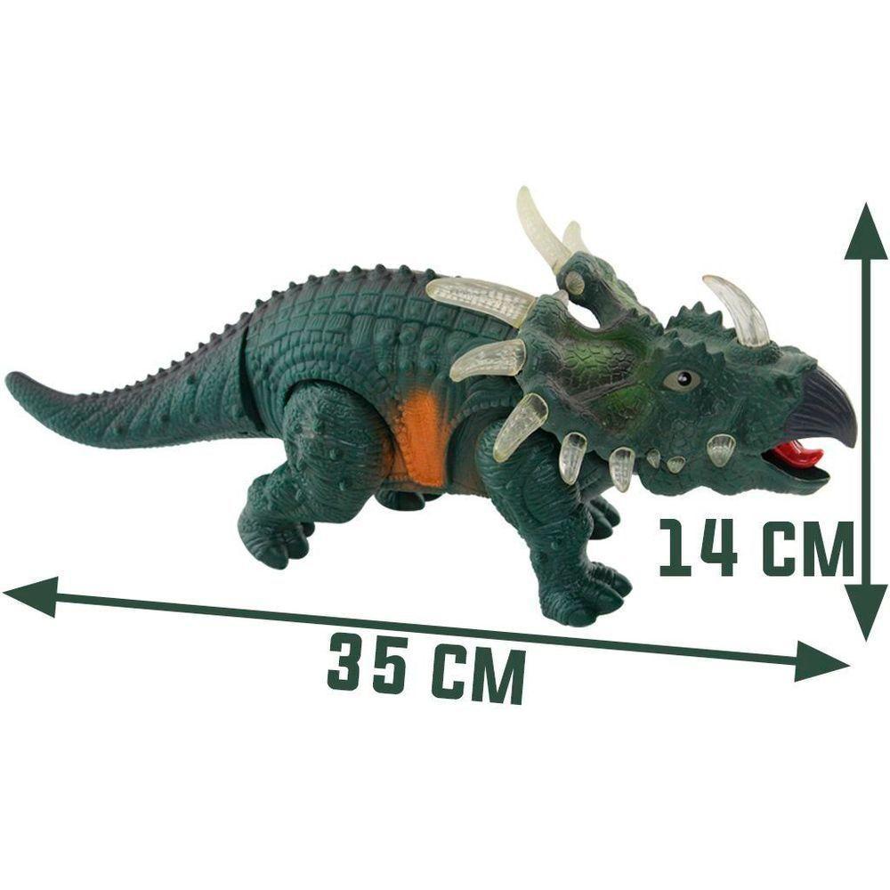 Dinossauro Elétrico Tricerátops Com Movimento Som E Luz - 4