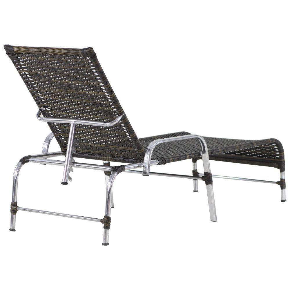3 Espreguiçadeiras Catar Com Mesa Garden Para Piscina Trama Pedra Ferro - 5