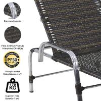 3 Espreguiçadeiras Catar Com Mesa Garden Para Piscina Trama Pedra Ferro