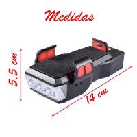 Farol Lanterna Led Recarregável Com Buzina E Suporte De Celular Para Bicicleta - 2