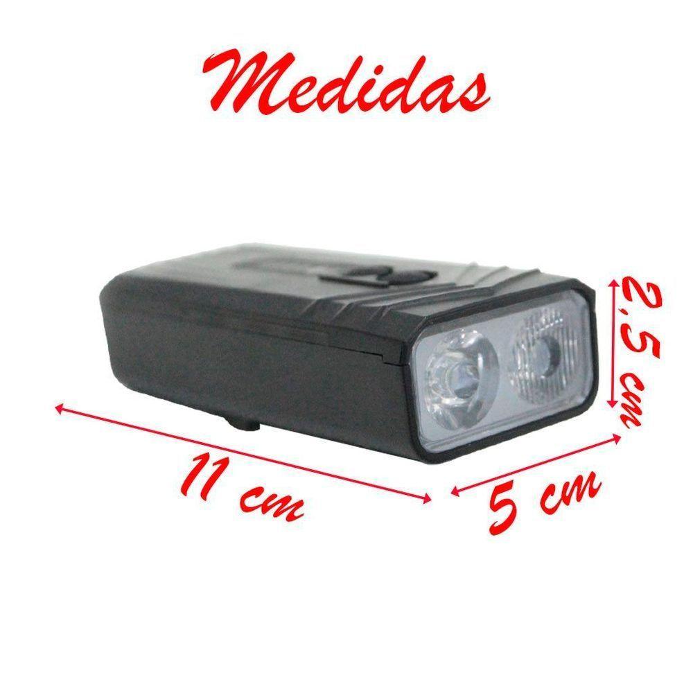Farol Lanterna Led Recarregável 2 Leds Para Bicicleta - 2