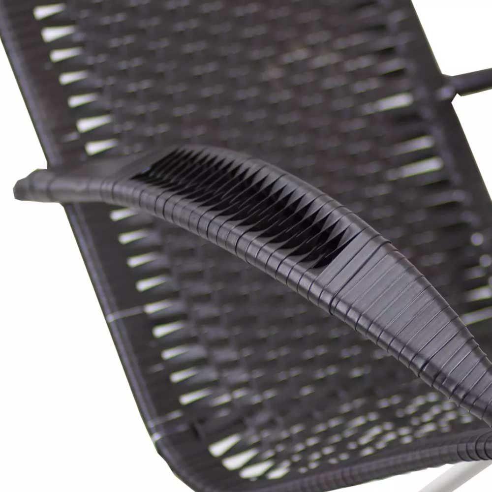 Cadeira De Balanço Em Alumínio Jardim Trama Pedra Ferro - 4