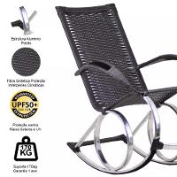 Cadeira De Balanço Em Alumínio Jardim Trama Pedra Ferro - 2
