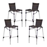 Kit 4 Banquetas Fortaleza Em Alumínio Alta Edícula Cozinha Pedra Ferro - 1