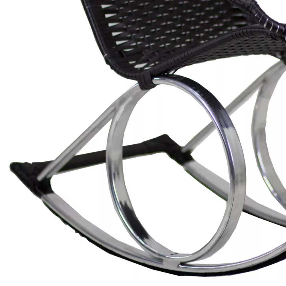 Cadeira De Balanço Em Alumínio Jardim Trama Pedra Ferro - 2