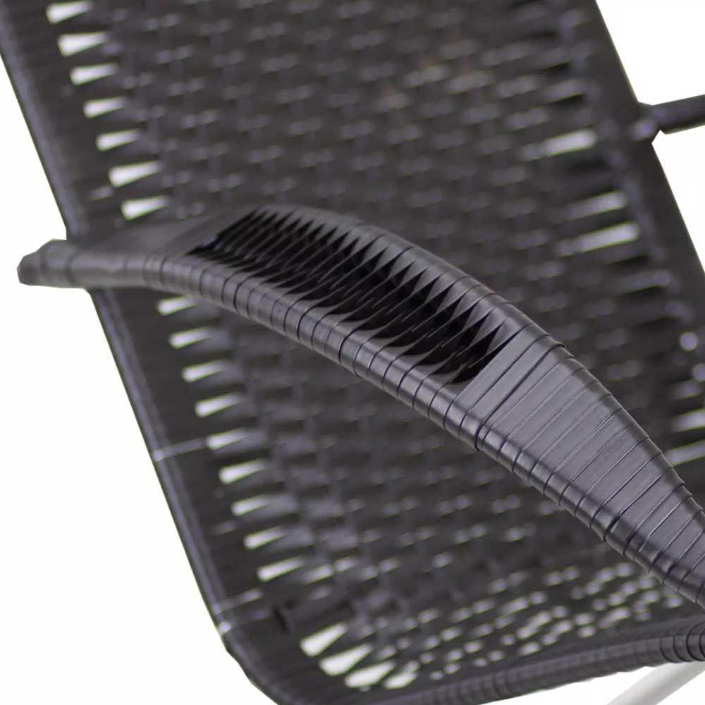 Cadeira De Balanço Em Alumínio Jardim Trama Pedra Ferro - 3