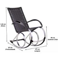 Cadeira De Balanço Em Alumínio Jardim Trama Pedra Ferro - 5