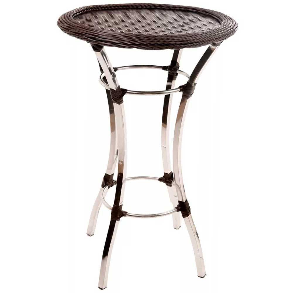 Conjunto 4 Banquetas E Bistrô Cannes Em Alumínio Trama Pedra Ferro - 2