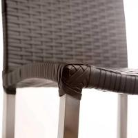 Conjunto 4 Banquetas E Bistrô Cannes Em Alumínio Trama Pedra Ferro - 3