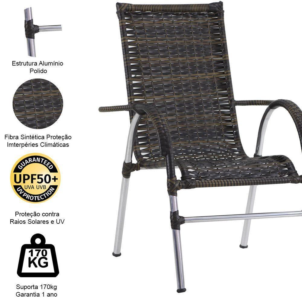Cadeira Vênus Fibra Sintética Jardim Trama Pedra Ferro - 5