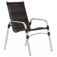 Jogo De 4 Cadeiras Emily Em Alumínio E Mesa De Centro Trama Pedra Ferro - 2