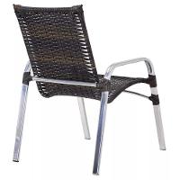 Jogo De 4 Cadeiras Emily Em Alumínio E Mesa De Centro Trama Pedra Ferro - 3