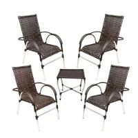 Kit 4 Cadeiras Vênus E Mesa De Centro Garden  Pedra Ferro - 1