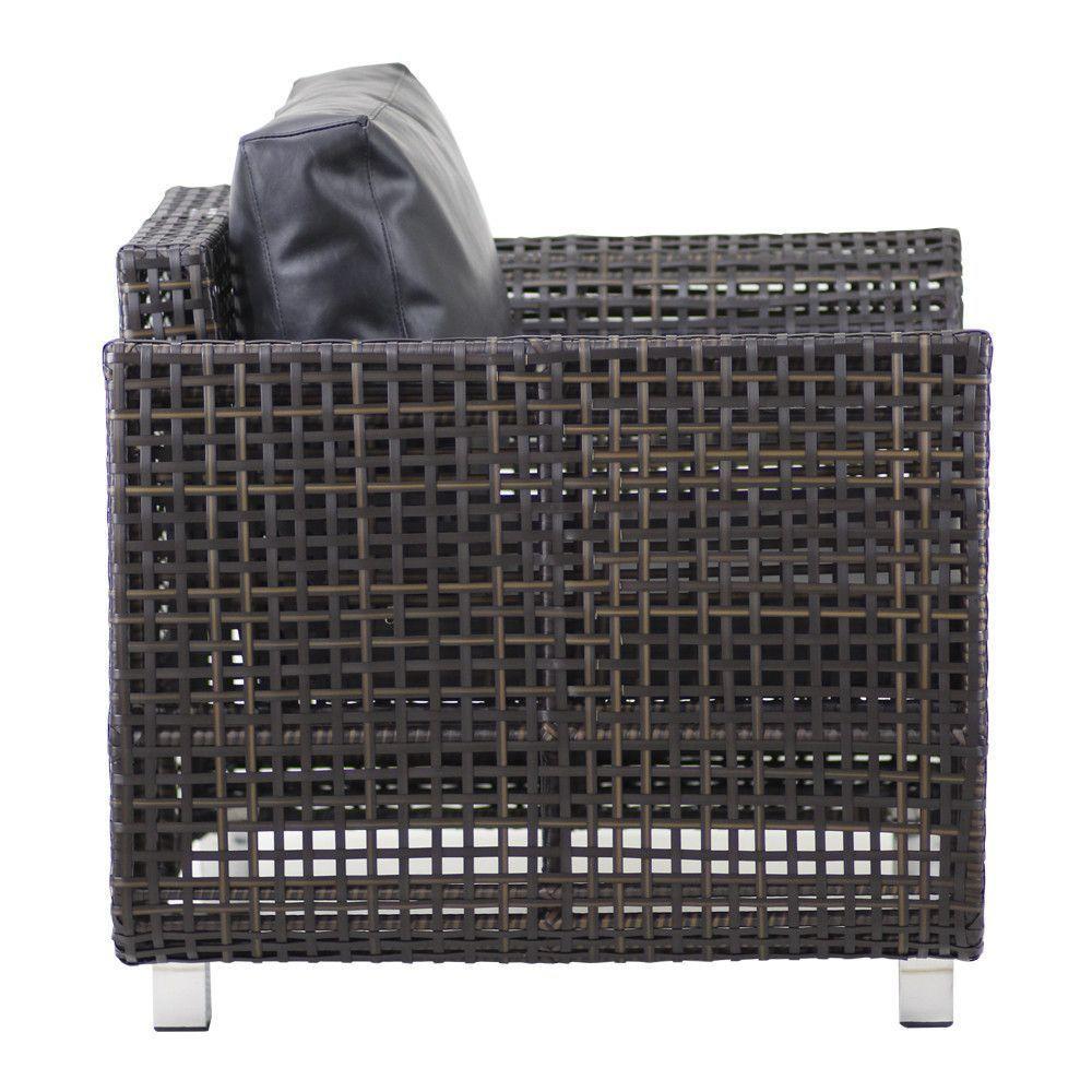 Jogo De Sofá E Poltronas Malibu Com Mesa Em Alumínio Pedra Ferro - 4