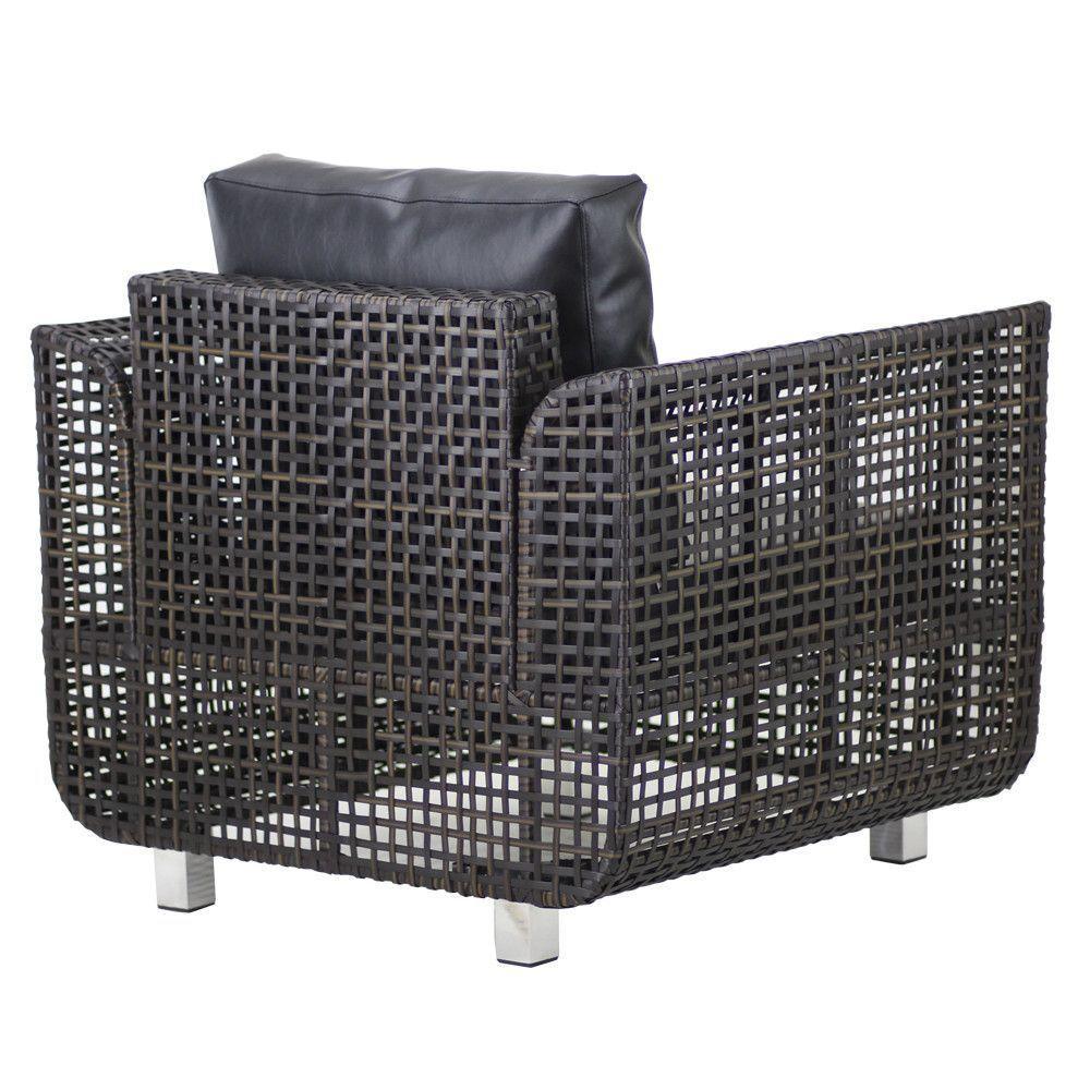 Jogo De Sofá E Poltronas Malibu Com Mesa Em Alumínio Pedra Ferro - 6