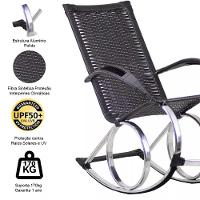 2 Cadeiras De Balanço Em Alumínio + 1 Mesa De Centro Trama Argila - 2