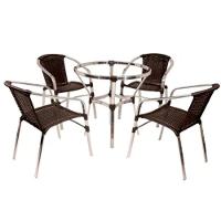 Jogo 4 Cadeiras Floripa E Mesa Ascoli  Argila - 1