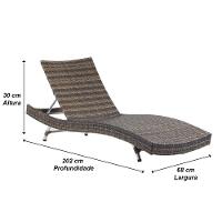 Kit 2 Espreguiçadeiras Bona E Mesa Grécia  Argila - 6