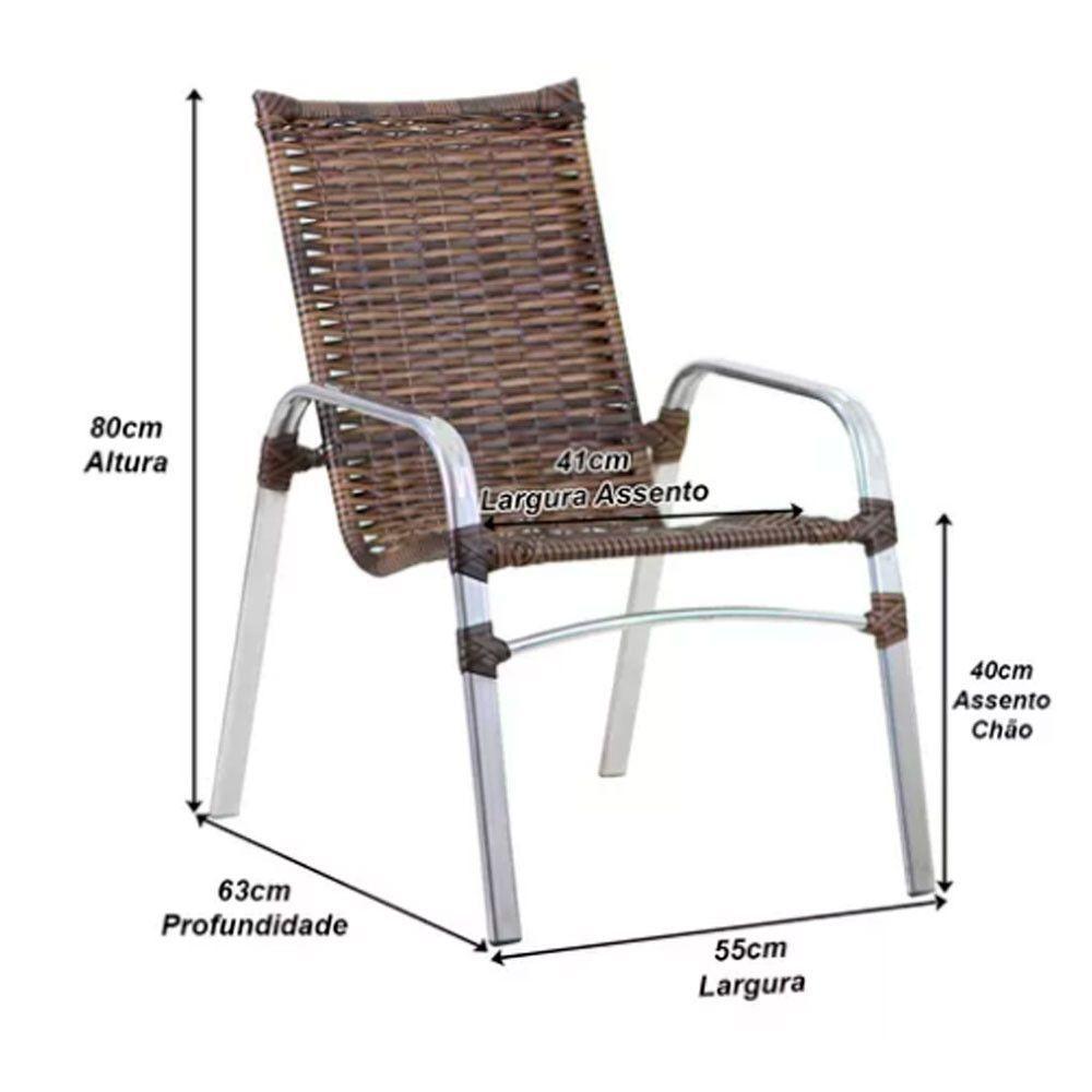 Kit 4 Cadeiras Emily Em Alumínio E Fibra  Argila - 3