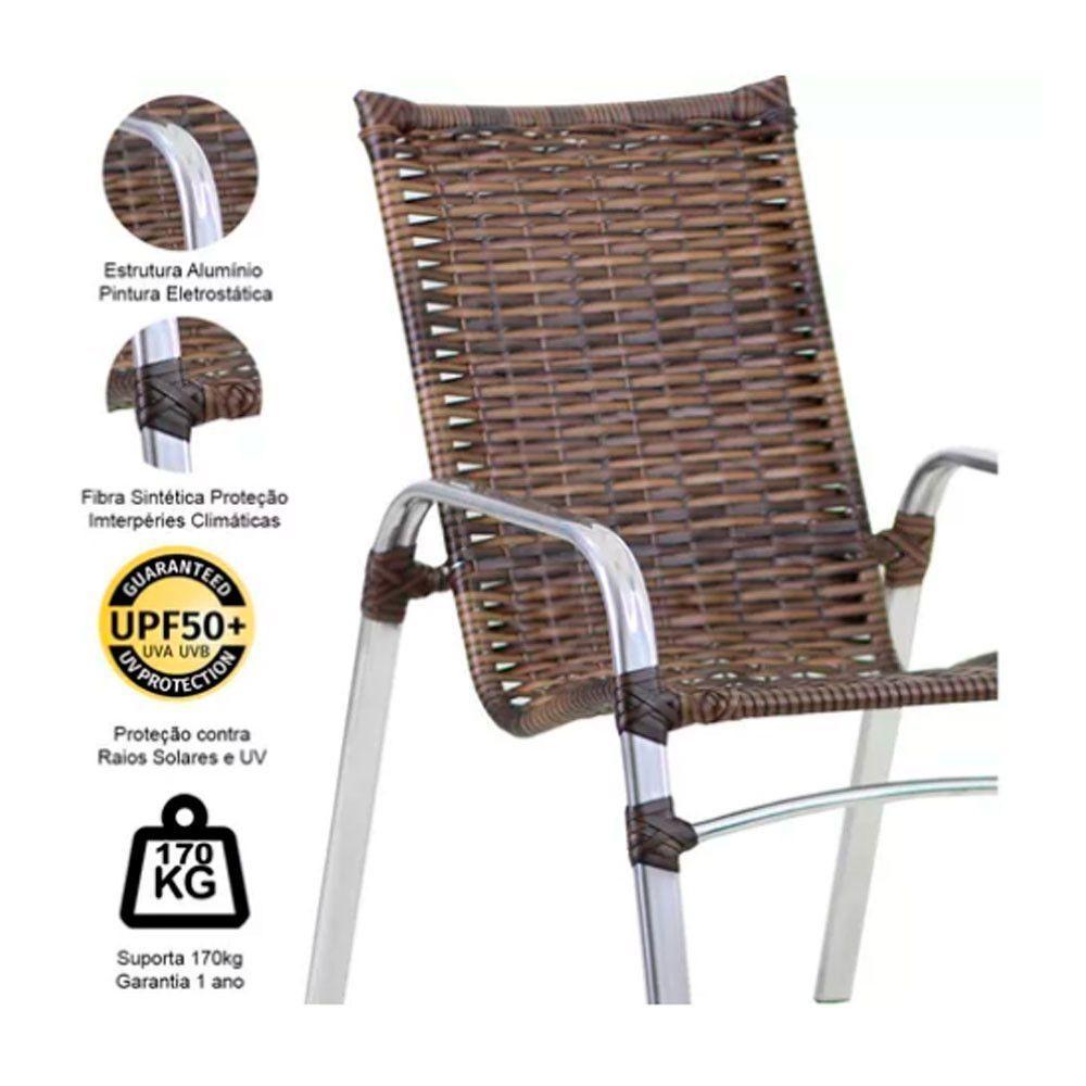 Kit 4 Cadeiras Emily Em Alumínio E Fibra  Argila - 7