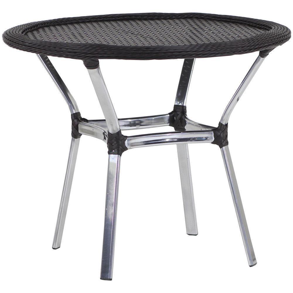 Mesa Emily Com Tampo Tramado Em Alumínio  Argila - 1