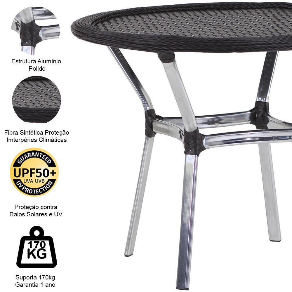 Mesa Emily Com Tampo Tramado Em Alumínio  Argila - 2