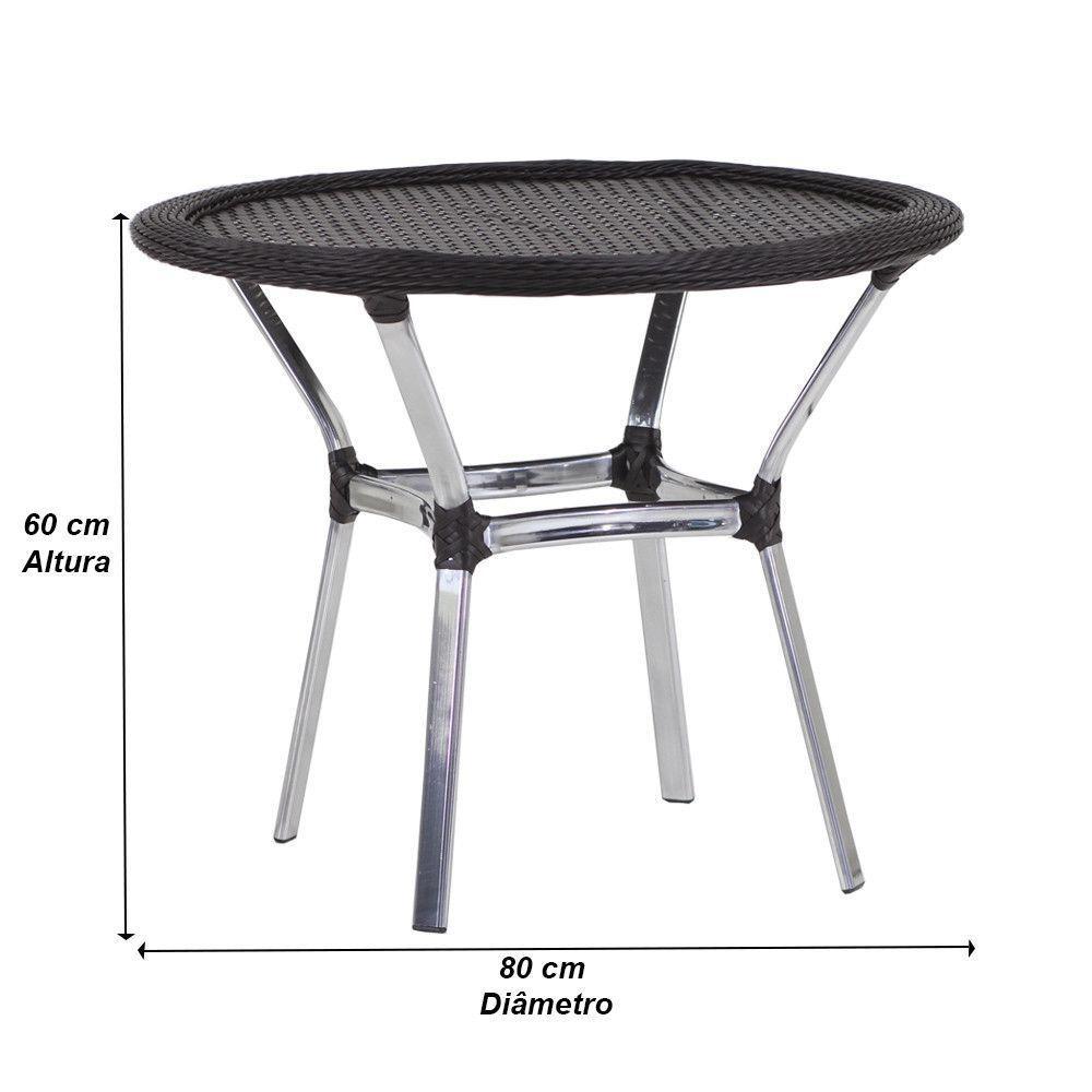 Mesa Emily Com Tampo Tramado Em Alumínio  Argila - 4