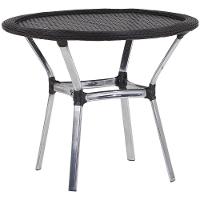 Mesa Emily Com Tampo Tramado Em Alumínio  Argila - 1