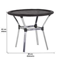 Mesa Emily Com Tampo Tramado Em Alumínio  Argila - 4