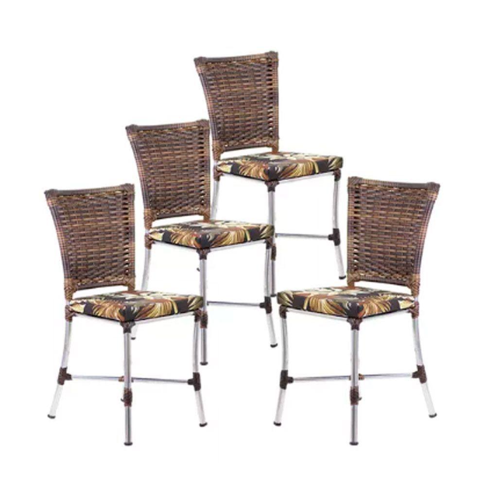 Kit 4 Cadeiras Angra Em Aluminio Com Almofada  Argila - 1