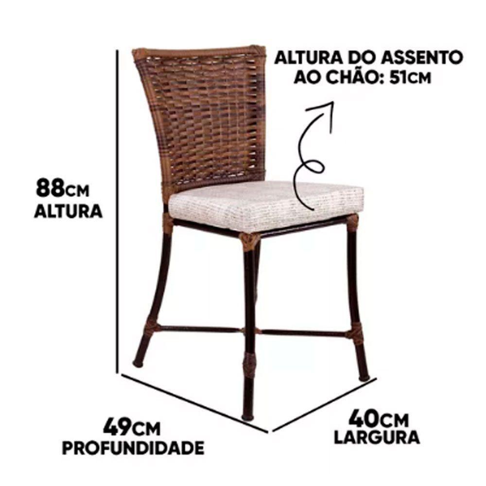 Kit 4 Cadeiras Angra Em Aluminio Com Almofada  Argila - 5