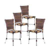 Kit 4 Cadeiras Angra Em Aluminio Com Almofada  Argila - 1