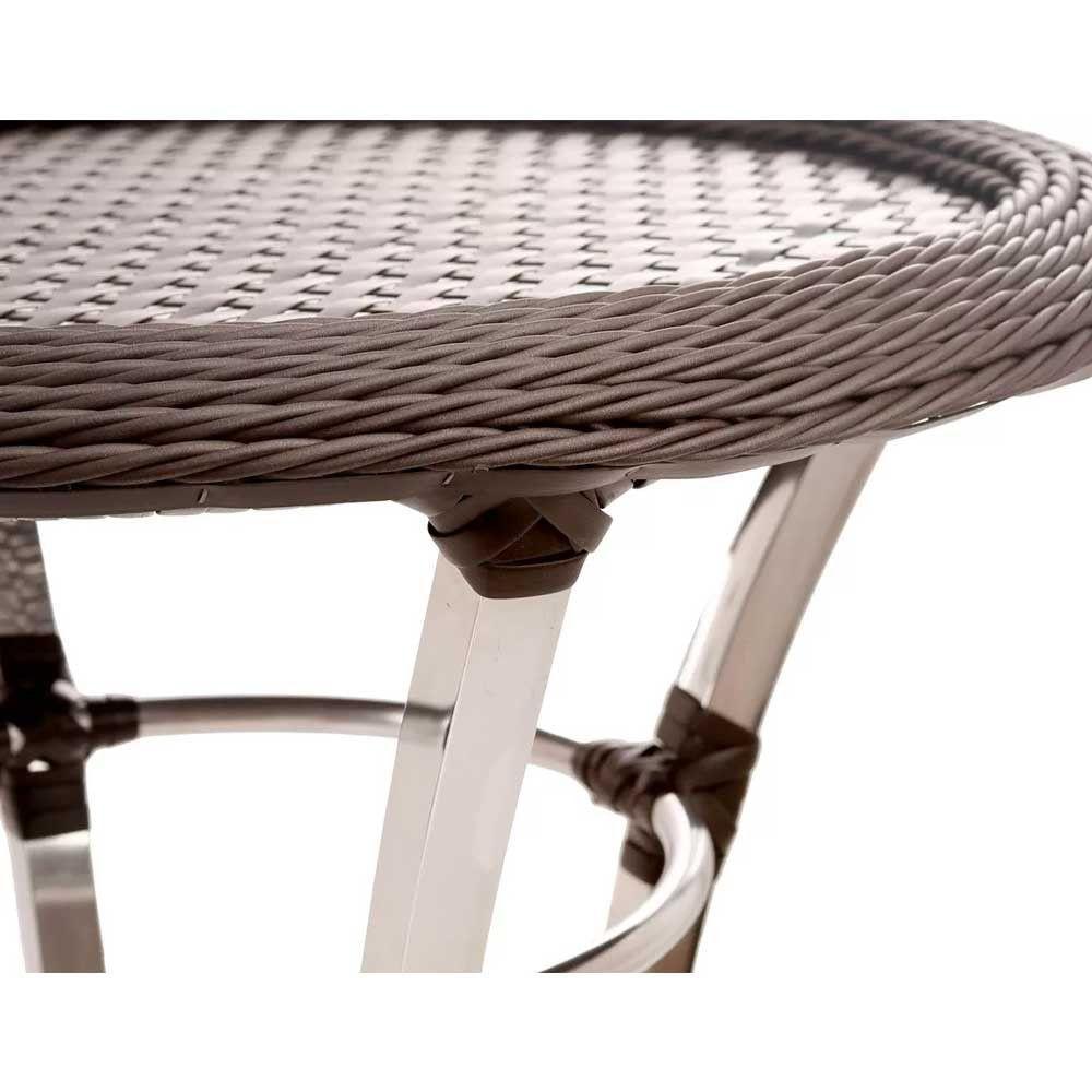 Conjunto 4 Banquetas E Bistrô Cannes Em Alumínio Trama Argila - 2