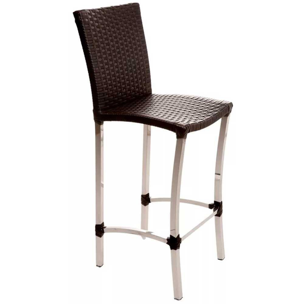 Conjunto 4 Banquetas E Bistrô Cannes Em Alumínio Trama Argila - 7