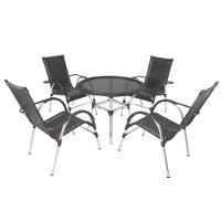 Kit 4 Cadeiras Vênus Alumínio E Mesa Emily  Argila - 1