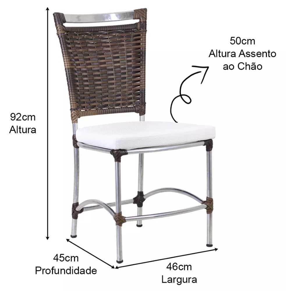 4 Cadeiras Jk Em Alumínio E Fibra Sintética  Argila - 2