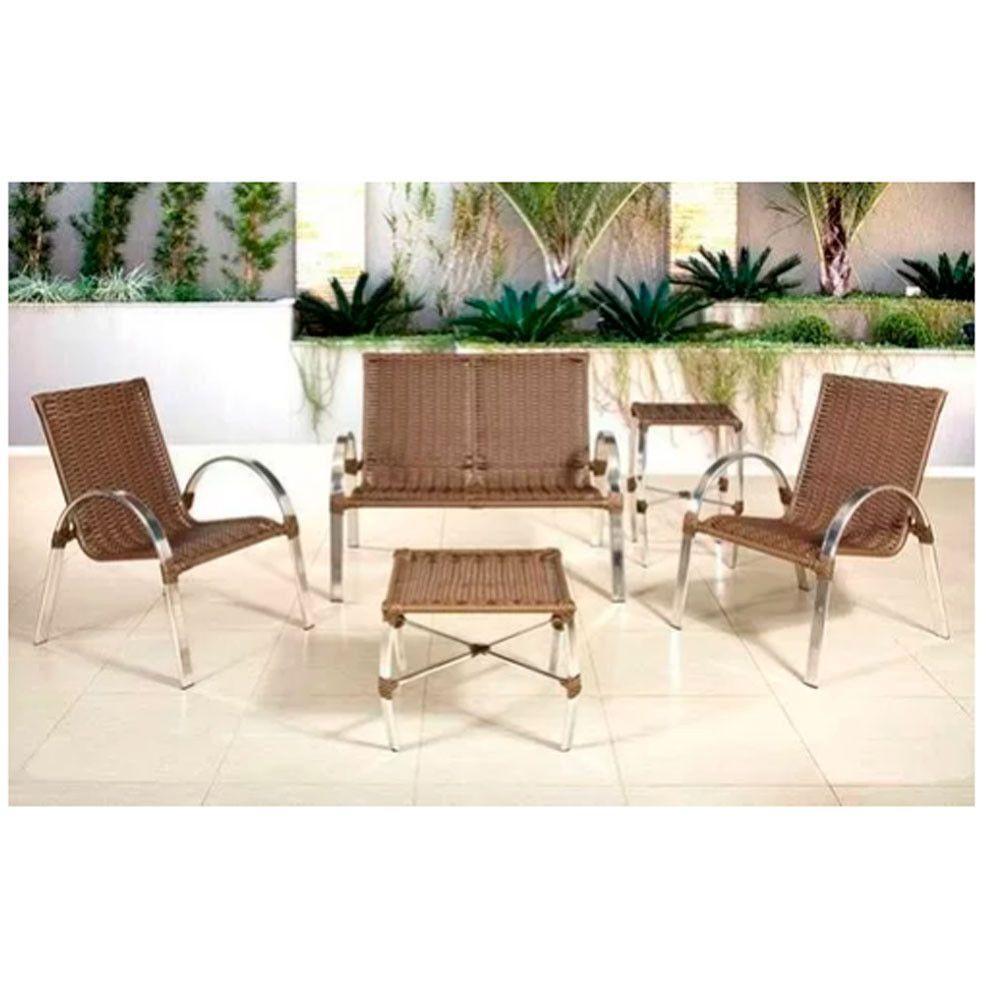 2 Cadeiras E Namoradeira E Mesa Mini Garden  Argila - 3