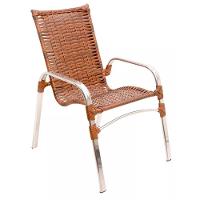 Jogo 4 Cadeiras Emily E Mesa Garden Em Alumínio Trama Argila