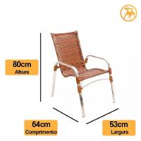 Jogo 4 Cadeiras Emily E Mesa Garden Em Alumínio Trama Argila - 5