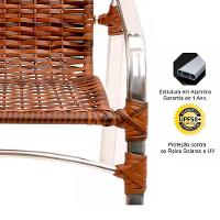 Jogo 4 Cadeiras Emily E Mesa Garden Em Alumínio Trama Argila - 6