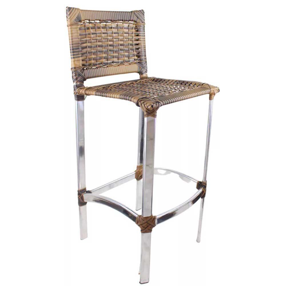 Conjunto De 3 Banquetas E Bistrô Em Alumínio  Argila - 3