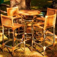 Conjunto De 3 Banquetas E Bistrô Em Alumínio  Argila - 2