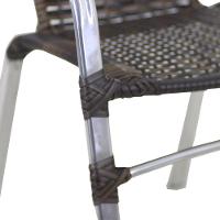 4 Cadeiras Floripa E Mesa Ascoli Em Alumínio Trama Argila