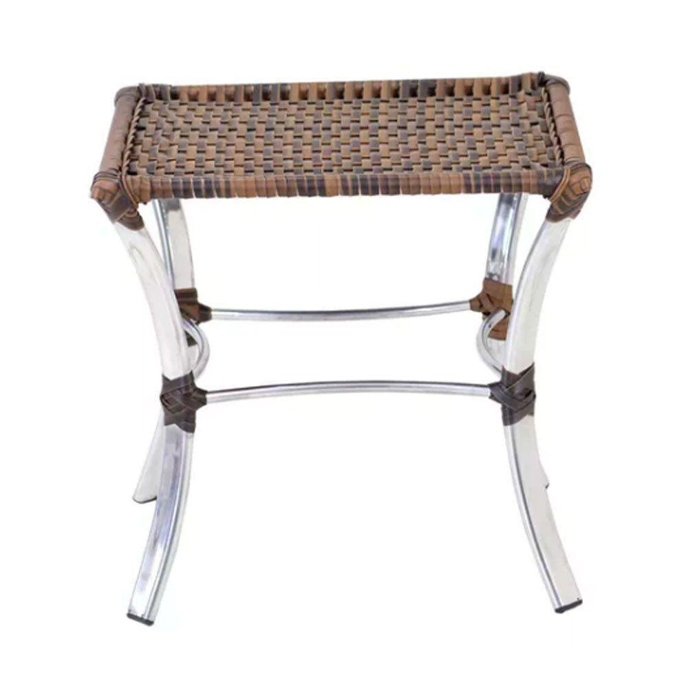 Kit 4 Cadeiras Em Alumínio Varanda Piscina Externa E Mesa De Argila - 4