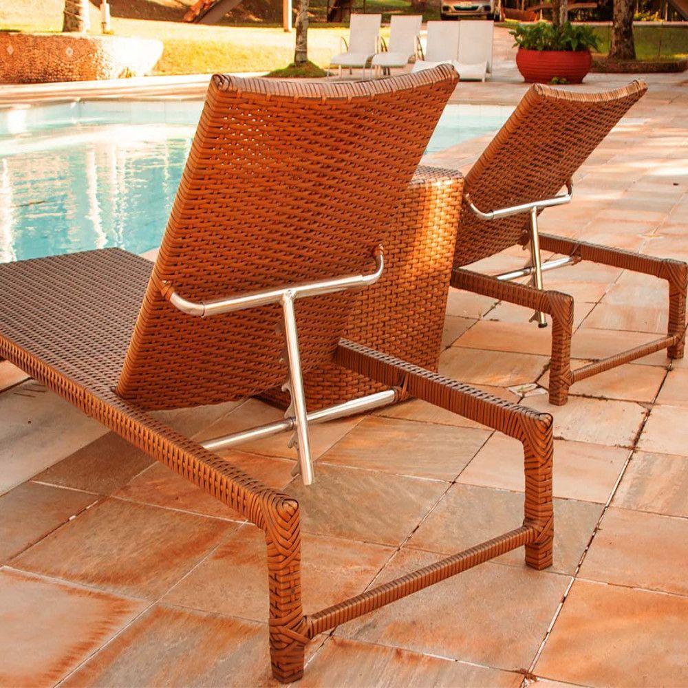 1 Espreguiçadeira Grécia Em Alumínio  Argila - 2