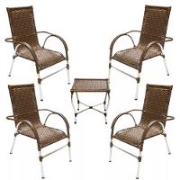 Kit 4 Cadeiras Vênus E Mesa De Centro Garden  Argila - 1