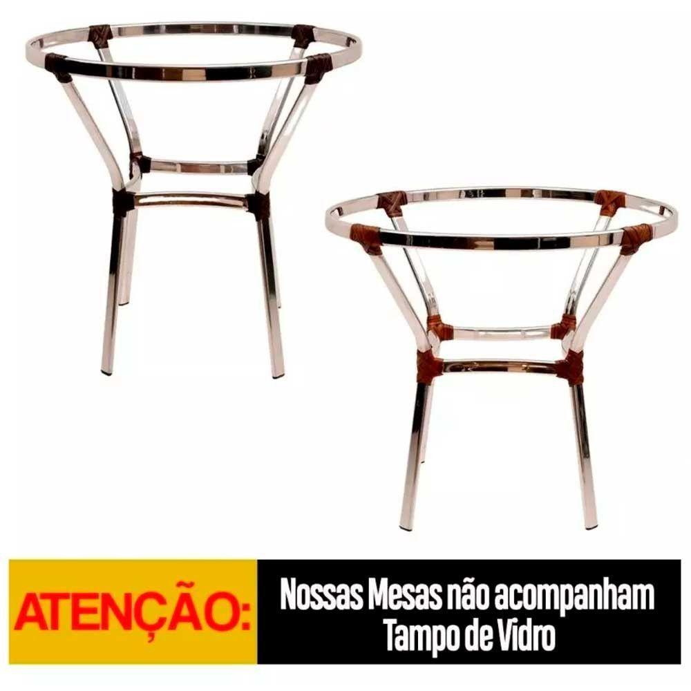 4 Cadeiras Floripa E Mesa Ascoli Em Alumínio  Argila - 4