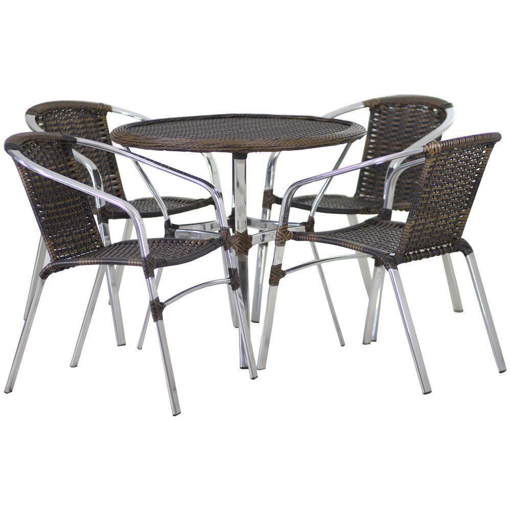 Jogo 4 Cadeiras Floripa E Mesa Tramado  Argila - 4